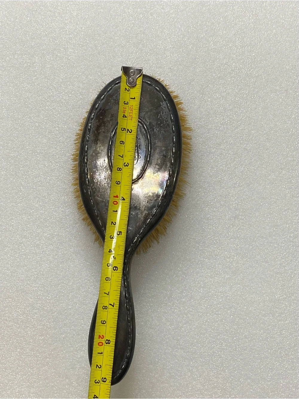Antique TIFFANY & Co Sterling Silver Hair Brush 19th Century Monogram: HCF VON